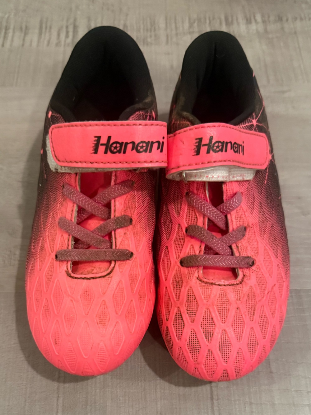 Kids Red and Black Soccer Sneakers with Velcro Strap
